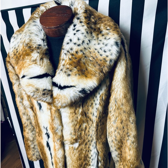 Pamela McCoy Full Length Bobcat Lynx Faux Fur Coat - Picture 5 of 8
